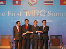 Four Mekong leaders at the First MRC Summit in Hua Hin